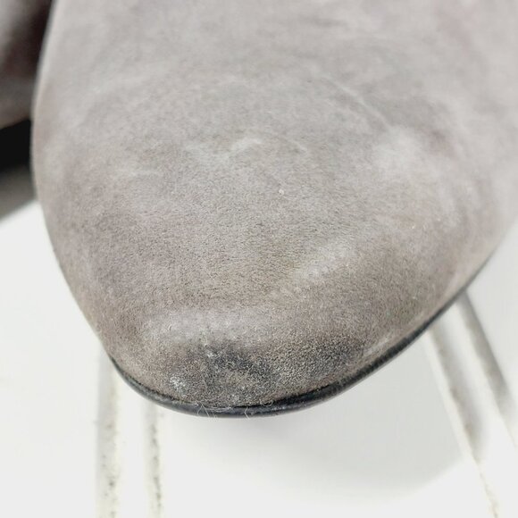 Cole Haan Darcia Gray Leather Back Zipper Block Heel Over the Knee Boots H609 - Picture 8 of 13